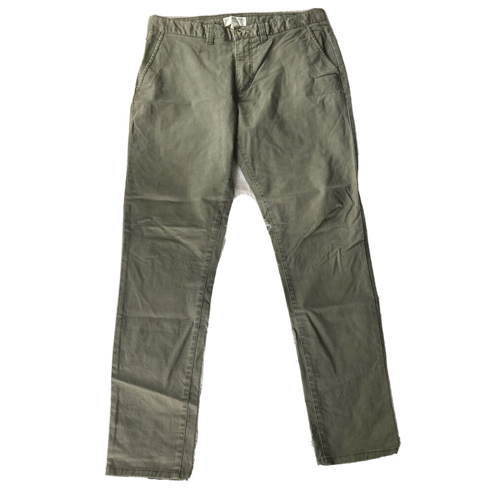 Cotton On Pants Size 34 Skinny Stretch Chino Long Olive Green Casual Work Mens
